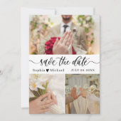 Elegant Photo Collage Save the Date Card Dankeskarte (Vorderseite)