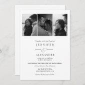 Elegant Photo Collage Wedding Einladung (Vorne/Hinten)