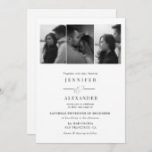 Elegant  Photo Collage Wedding Einladung (Vorne/Hinten)