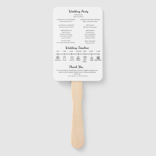 Elegant Photo Collage Wedding Program Fan Template Fächer (Rückseite)