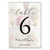 Elegant Photo Collage Wedding Table Number Card Tischnummer (Vorderseite)
