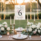 Elegant Photo Collage Wedding Table Number Card Tischnummer