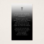Elegant Photo Forever Hearts Cross Prayer Card (Rückseite)