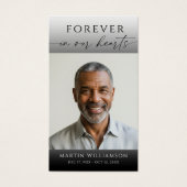 Elegant Photo Forever Hearts Cross Prayer Card (Vorderseite)