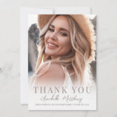 Elegant Photo Graduation Dankeskarte (Vorderseite)