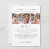 Elegant Photo Graduation Dankeskarte (Rückseite)