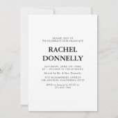 Elegant Photo Graduation Einladung (Rückseite)