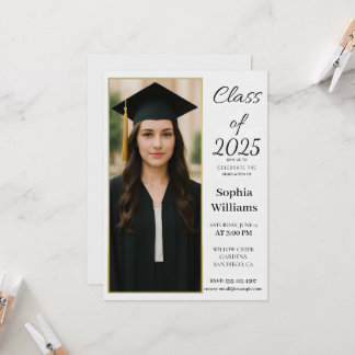 Elegant Photo Graduation Invitation –Class of 2025 Einladung