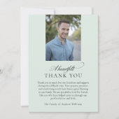 Elegant Photo Green Christian Funeral Thank You Dankeskarte (Vorderseite)