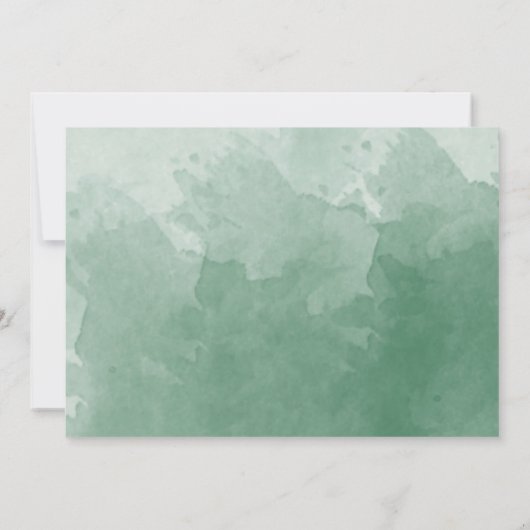 Elegant Photo Green Monogram Wedding Save The Date (Rückseite)