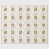 Elegant Photo Leaves Botanical 80th Birthday  Geschenkpapier (Flach)