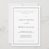 Elegant Photo Modern Script Minimalist Wedding Einladung (Rückseite)