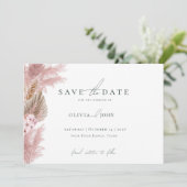 Elegant Photo Pampas Grass Wedding Save the Date (Stehend Vorderseite)