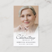 Elegant Photo Prayer Memorial Sympathy Cards Visitenkarte (Vorderseite)