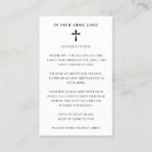 Elegant Photo Prayer Memorial Sympathy Cards Visitenkarte (Rückseite)