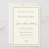 Elegant Photo Sage Green Wedding Einladung (Vorderseite)