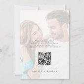 Elegant Photo Script Calligraphy QR Code Wedding Einladung (Rückseite)