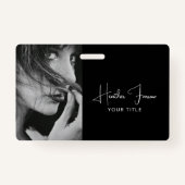 Elegant Photo Script Name Title  Ausweis (Rückseite)