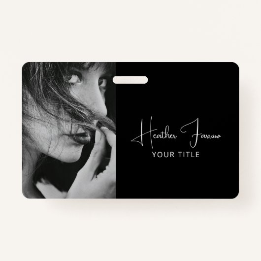 Elegant Photo Script Name Title  Ausweis (Rückseite)