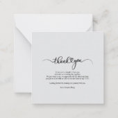 Elegant Photo Script Wedding Thank You Mitteilungskarte (Rückseite)