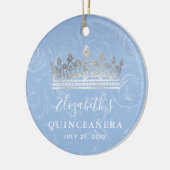 Elegant Photo Silver Light Baby Blue Quinceanera Keramik Ornament (Links)
