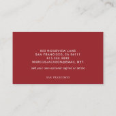 Elegant Photo Tattoo Artist Visitenkarte (Rückseite)