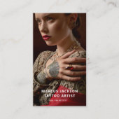 Elegant Photo Tattoo Artist Visitenkarte (Vorderseite)