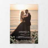 Elegant Photo Tri-Fold Wedding Invitation Dreifach-gefaltete Programmkarte (Cover)