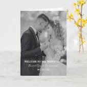 Elegant Photo Wedding Ceremony Timeline Program Karte (Gelbe Blume)