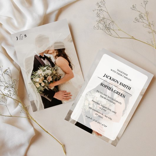 Elegant Photo Wedding Einladung