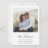 Elegant Photo Wedding Engagement Announcement Einladung (Vorderseite)