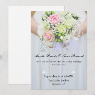 Elegant Photo Wedding Invitation Card Einladung