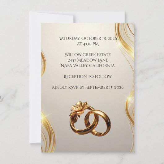 Elegant Photo Wedding Invitation Card – Modern Einladung (Rückseite)