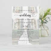 Elegant Photo Wedding Invitation Customizable Einladung (Stehend Vorderseite)
