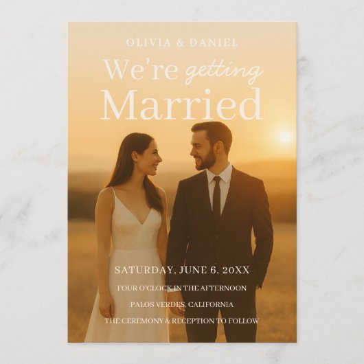 Elegant Photo Wedding Movie Poster Einladung (Vorderseite)