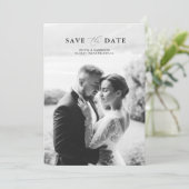 Elegant Photo Wedding Save the Date Einladung (Stehend Vorderseite)
