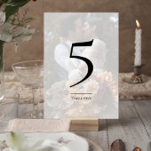 Elegant Photo Wedding Table Number Card Tischnummer