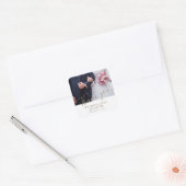Elegant Photo Wedding Thank you Favor Quadratischer Aufkleber (Umschlag)