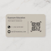 Elegant Photography Workshop Brown Business Card Visitenkarte (Rückseite)