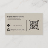 Elegant Photography Workshop Brown Business Card Visitenkarte (Rückseite)