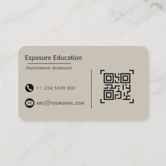 Elegant Photography Workshop Brown Business Card Visitenkarte