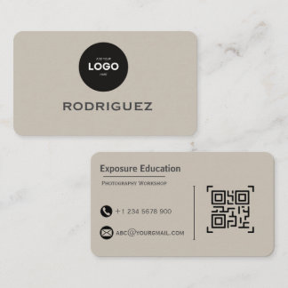 Elegant Photography Workshop Brown Business Card Visitenkarte