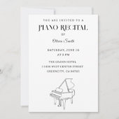 Elegant Piano Erwägungsgrund Einladung (Vorderseite)