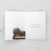 Elegant Piano Gold Brown Stripes Christmas Karte (Innenseite)