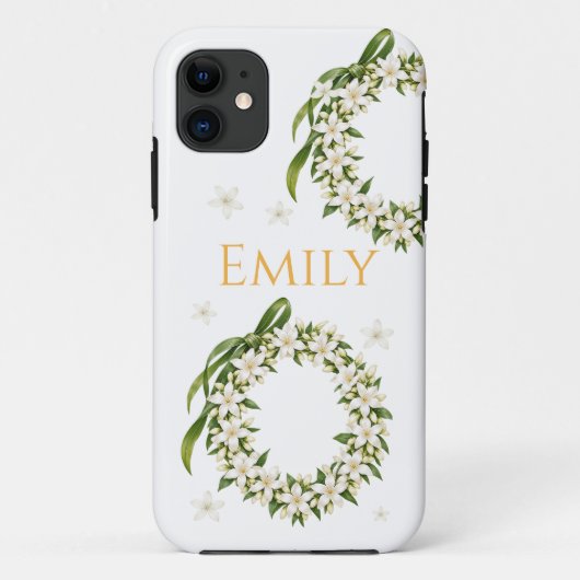 Elegant Pikake Lei iPhone Case (Rückseite)