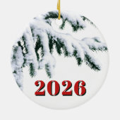 Elegant Pine 2026 New Year's Eve custom your Keramik Ornament (Hinten)
