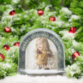 Elegant Pine Border Photo Snow Globe Schneekugeln (Weihnachten)