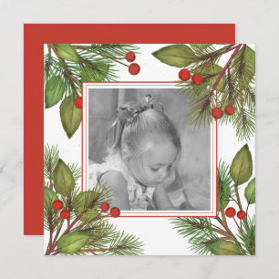 Elegant Pine Botanische Vegetation Feiertagskarte