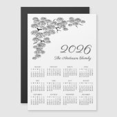 Elegant Pine Branch Botanical Calendar 2026 Magnetkarte (Vorne/Hinten)