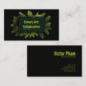 Elegant Pine Fern Evergreen Black Botanical Visitenkarte (Vorne/Hinten)